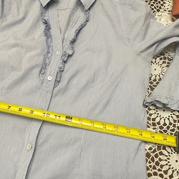 Talbots Cotton & Silk Blue striped dress 12 p - Picture 6 of 11